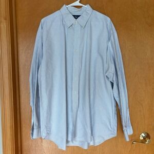 Ralph Lauren Blake Striped Dress Shirt Men's XXL Blue White Cotton Button Down